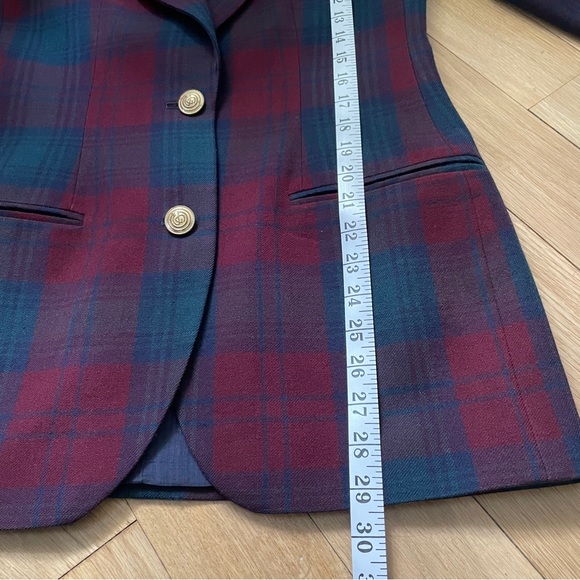 Vintage Giorgio Sant Angelo Plaid Velvet Collar Blazer - Size 8 - Picture 12 of 13